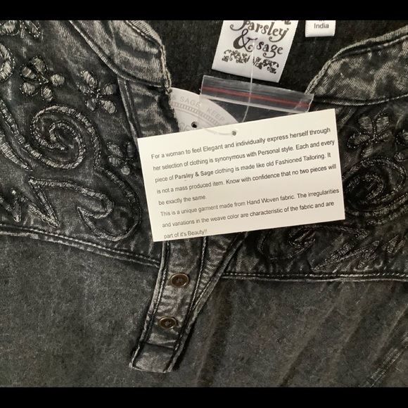 Long sleeve grey stonewashed tunic top - Picture 11 of 16